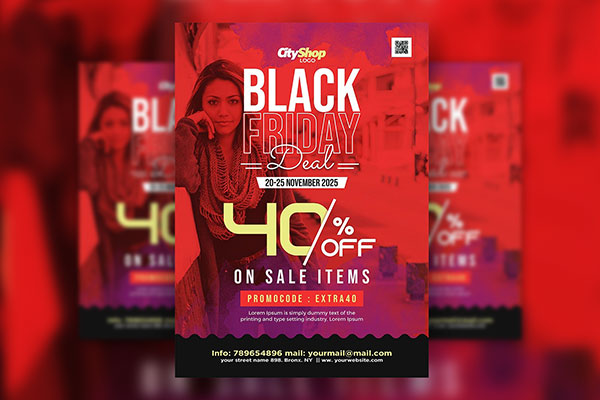 Red Urban Black Friday Flyer Template FREE PSD
