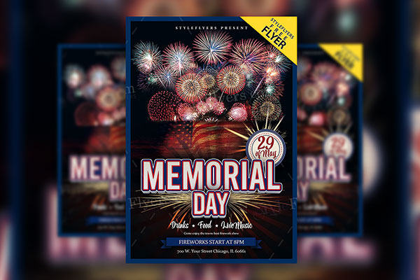 Festive Memorial Day Event Flyer Template FREE PSD