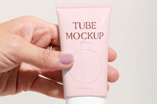 Front View of a Cosmetic Cream Tube Mockup FREE PSD