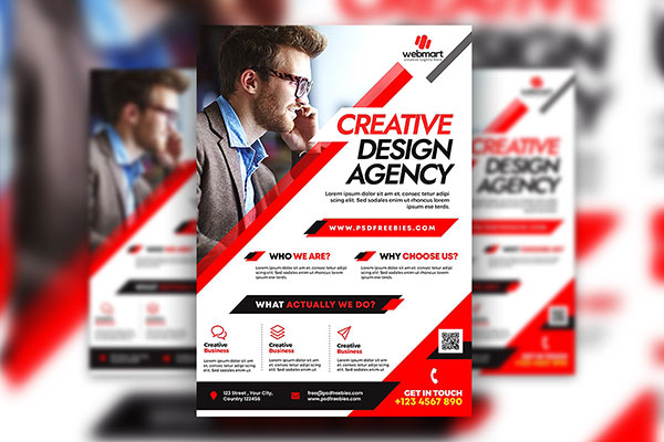Modern Infographic Marketing Agency Flyer Template FREE PSD
