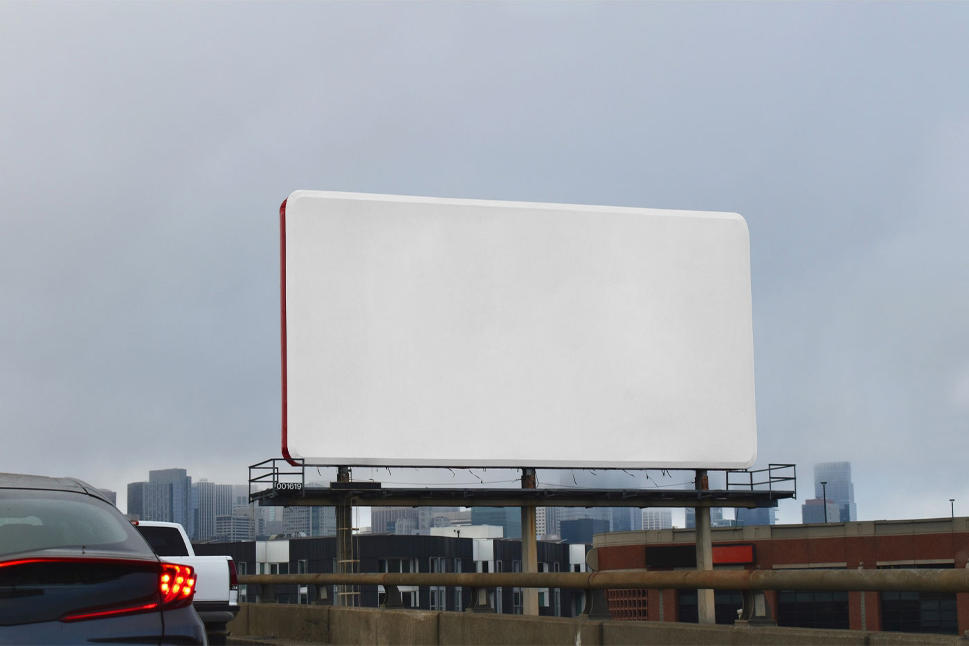 Perspective View of a Big City Billboard Mockup FREE PSD