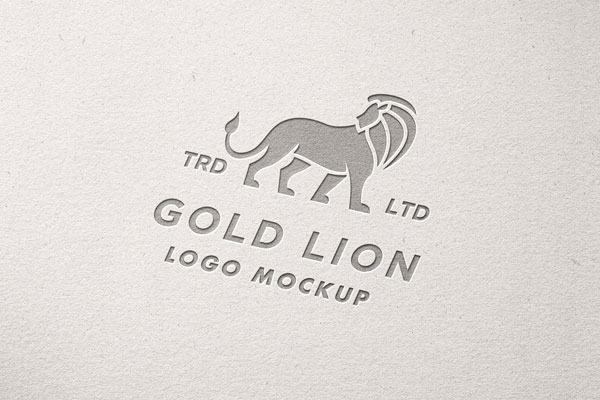 Perspective View of a Debossed Paper Logo Mockup FREE PSD
