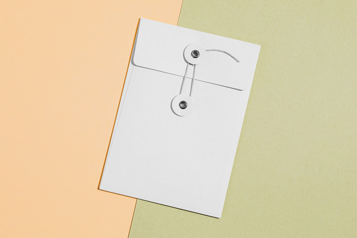 Top View of a Thread and Pin Craft Envelope Mockup FREE PSD