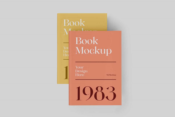 Top View of Hardcovers Book Mockup FREE PSD