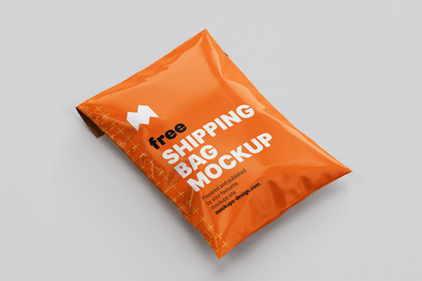4 Mockups of Shipping Bag in Different Angles FREE PSD