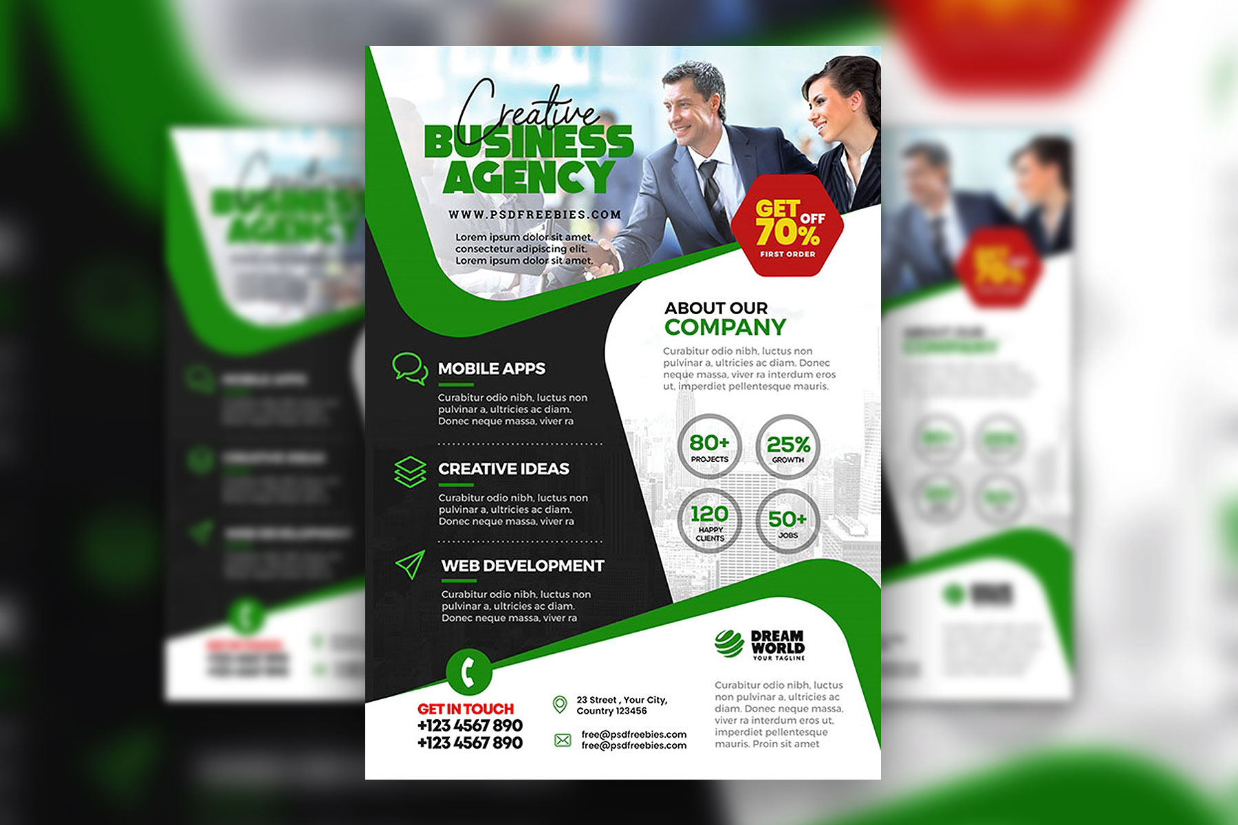 Infographic Urban Professional Marketing Company Flyer Template Free 