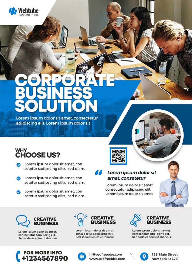 Modern Infographic Professional Corporate Business Company Flyer Template FREE PSD
