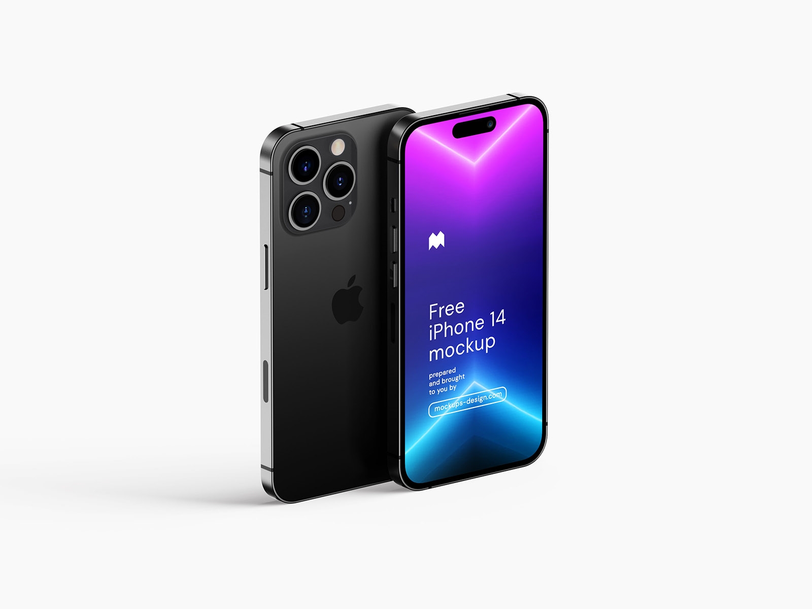 Perspective and Front View of 5 iPhone 14 Mockup FREE PSD