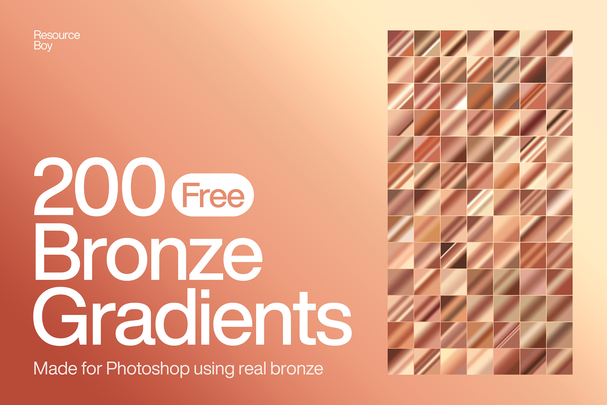 200 Bronze Photoshop Gradients FREE Resource Boy