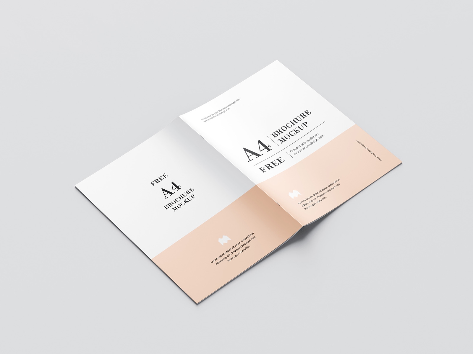 Top and Perspective View of 8 A4 Brochure Mockups FREE PSD