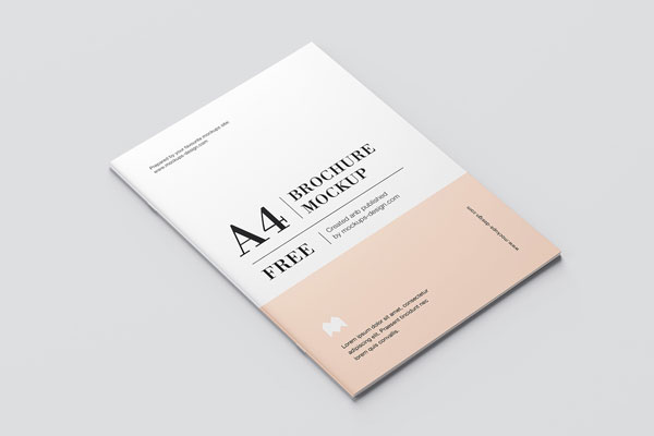Top and Perspective View of 8 A4 Brochure Mockups FREE PSD