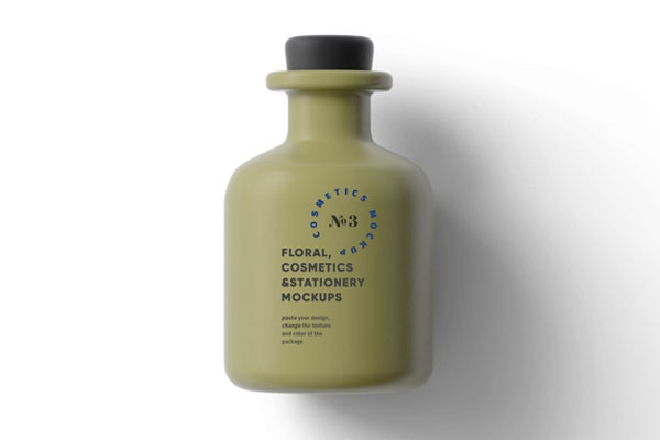 Top View of a Realistic Matte Cosmetic Bottle Mockup FREE PSD