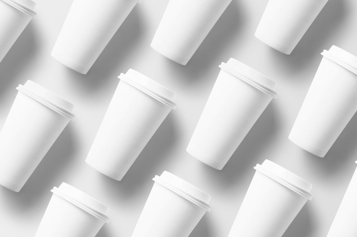 Top View of Grid Big Paper Cup Mockups FREE PSD