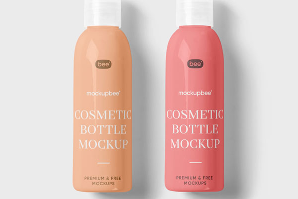 2 Mockups of Cosmetic Bottle from Front View FREE PSD