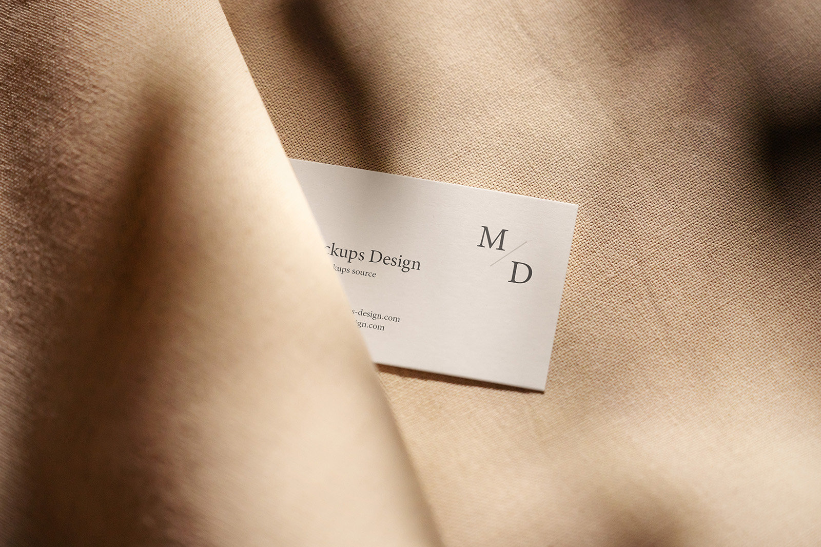3 Mockups of Business Card on Linen Fabric FREE PSD