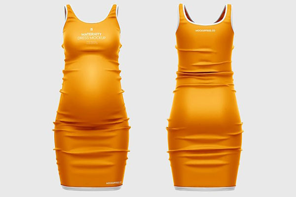 3 Mockups of Maternity Dress with Sleek Shape FREE PSD