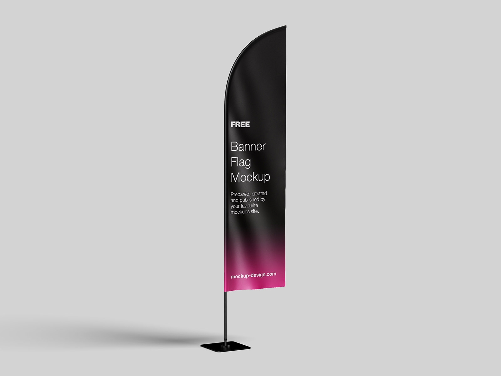 3 Mockups of Vertical Banner Flag from Different Angles FREE PSD