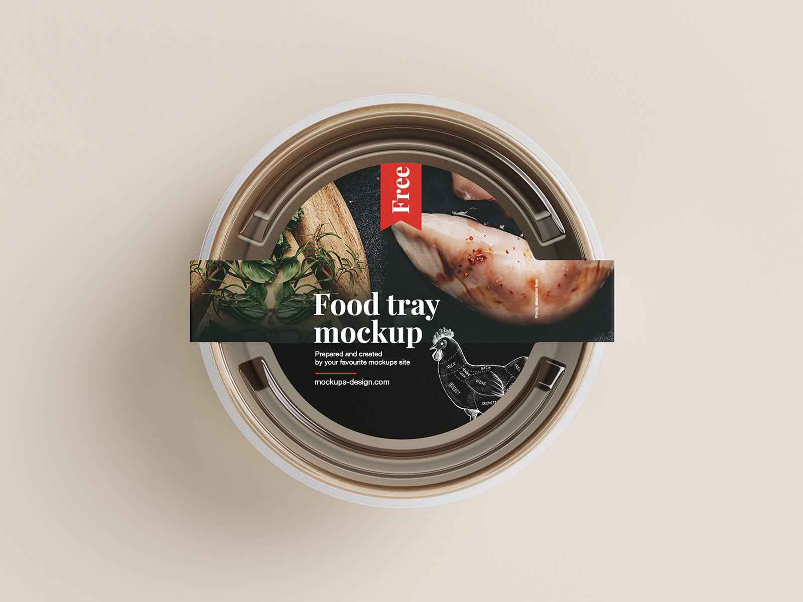 3 Packaging Mockups of Round Food Tray in Various Views FREE PSD