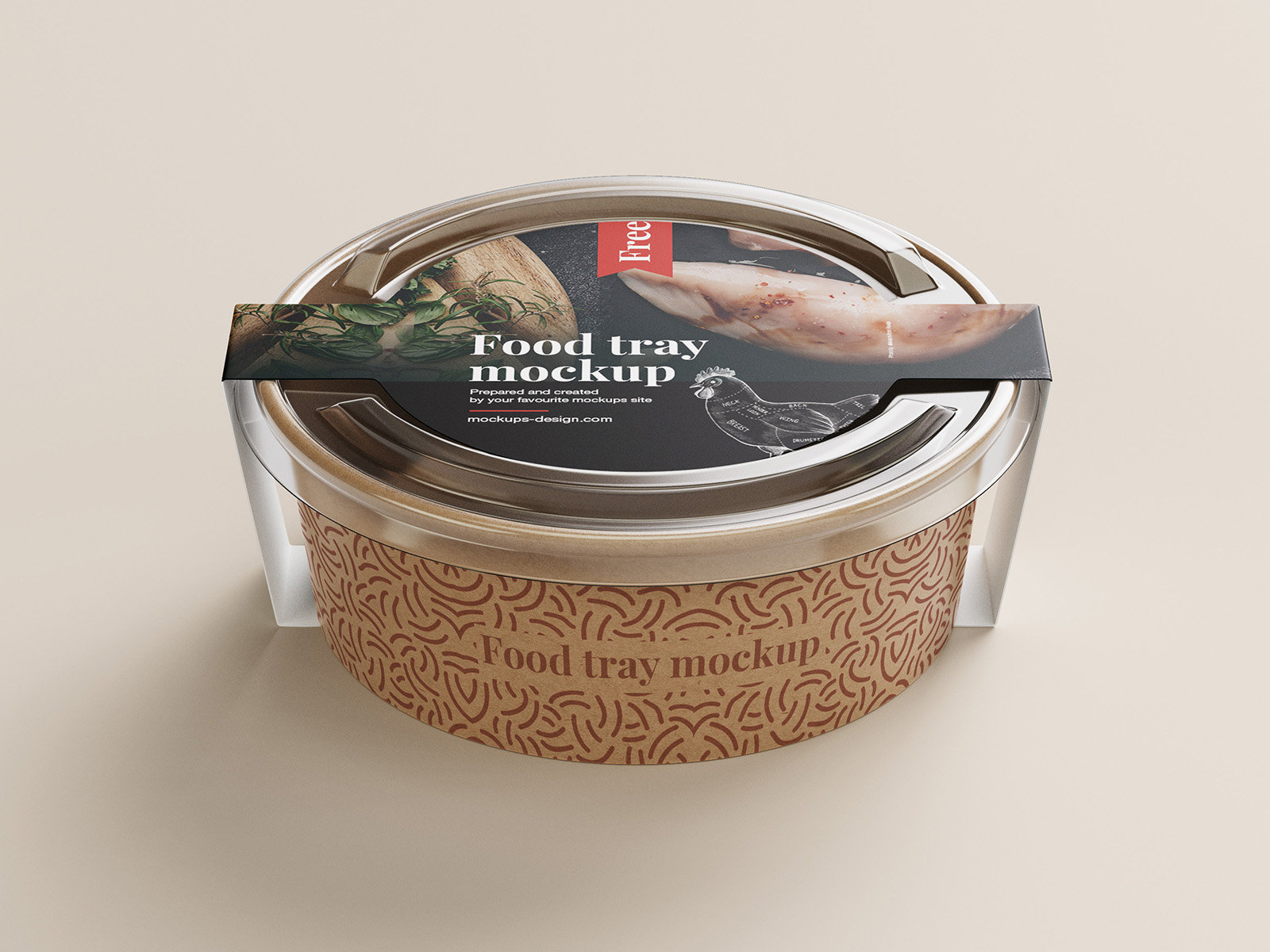 3 Packaging Mockups of Round Food Tray in Various Views FREE PSD