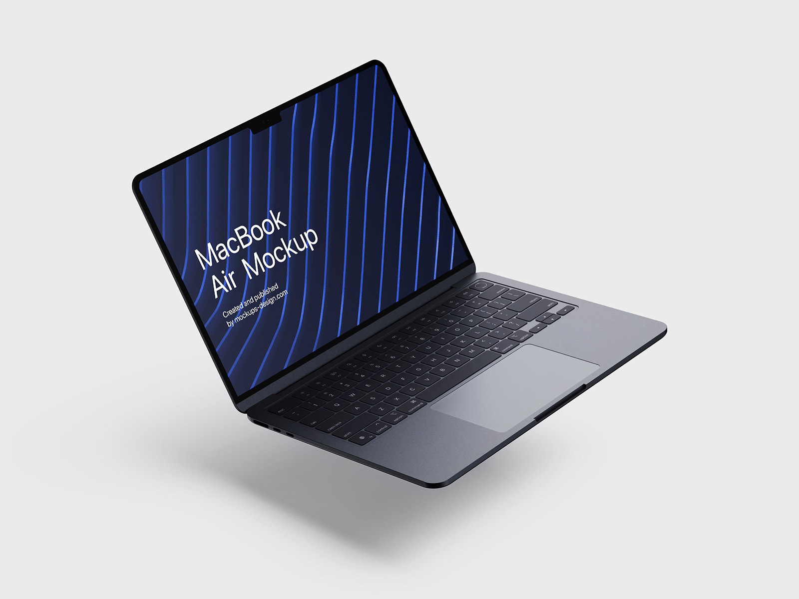 5 Mockups of Open MacBook Air from Different Angles FREE PSD