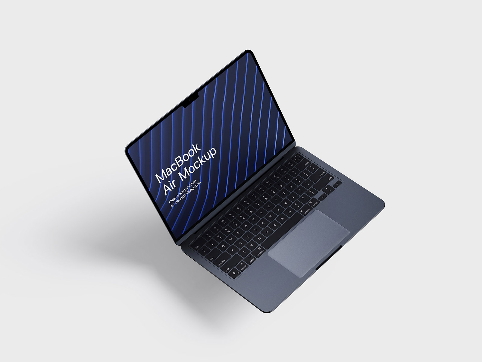5 Mockups of Open MacBook Air from Different Angles FREE PSD