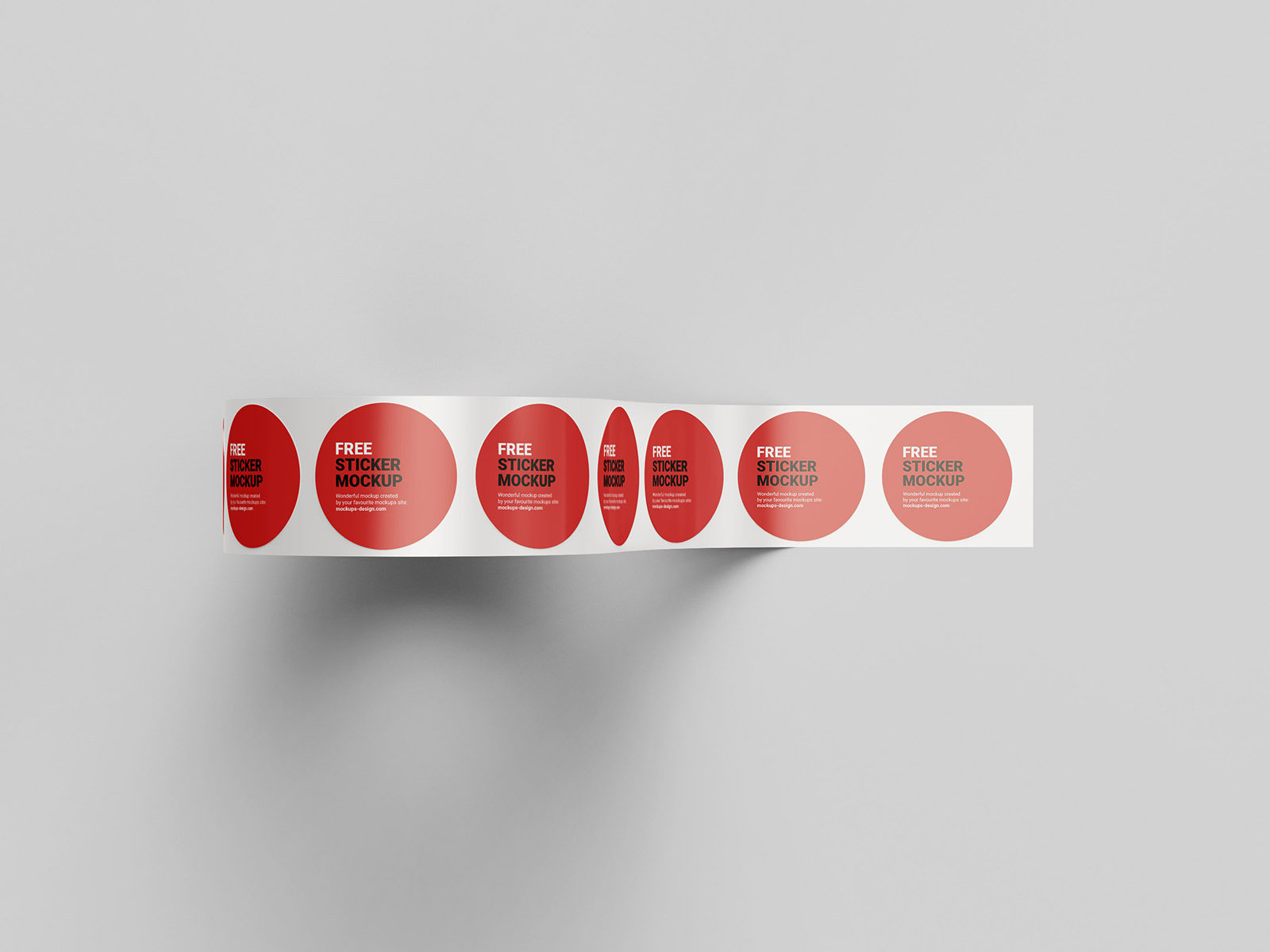 5 Mockups of Round Roll Sticker FREE PSD