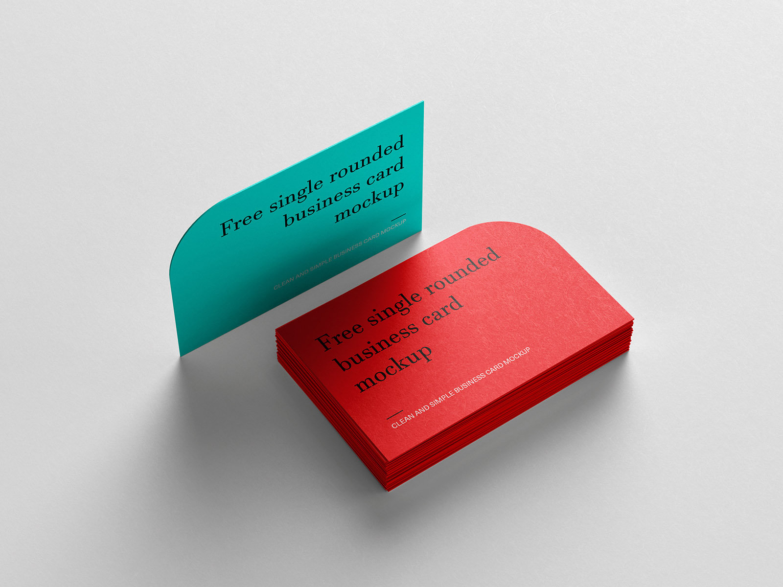 5 Rounded Business Card Mockups in Various Sights FREE PSD