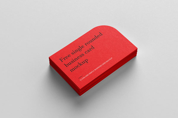 5 Rounded Business Card Mockups in Various Sights FREE PSD