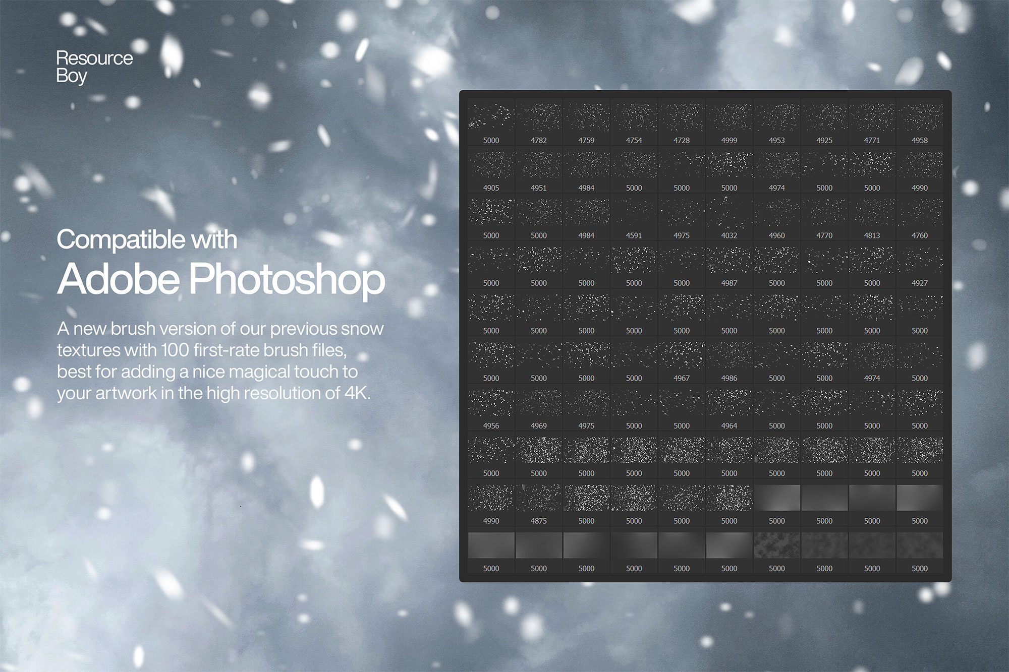 100 Free Snow Photoshop Brushes [4K] - Resource Boy