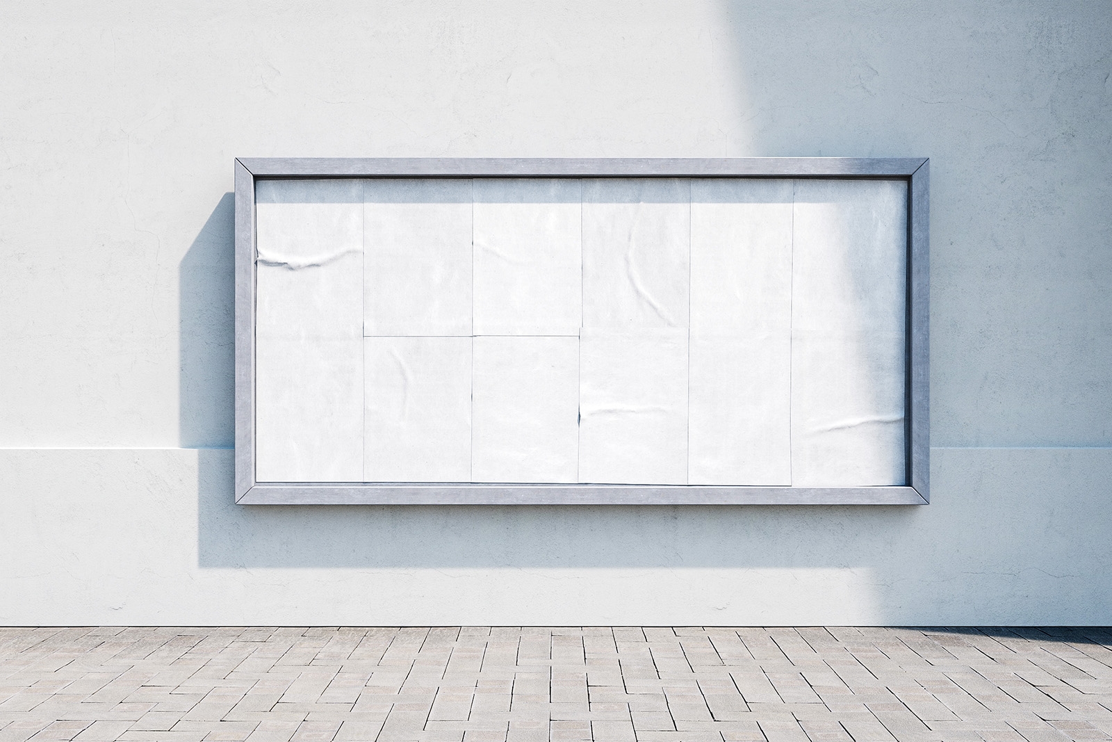 Front View of a Clumsy Paper Billboard Mockup FREE PSD