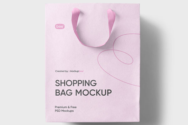 Front View of Craft Shopping Bag Mockup FREE PSD