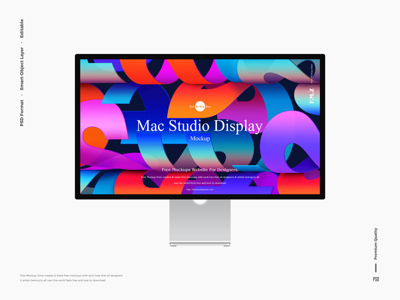 Front View of Mac Studio Display Mockup FREE PSD