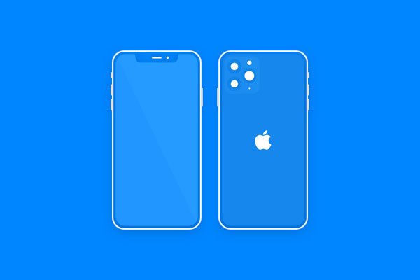 Front View of Minimal iPhone 11 Pro Mockup FREE PSD