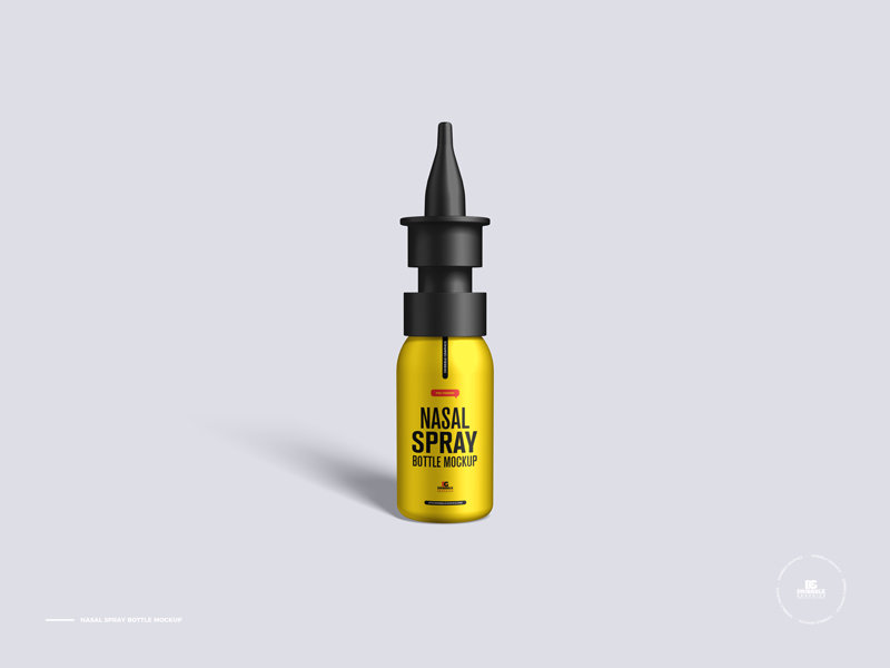Front View of Nasal Spray Bottle Mockup FREE PSD