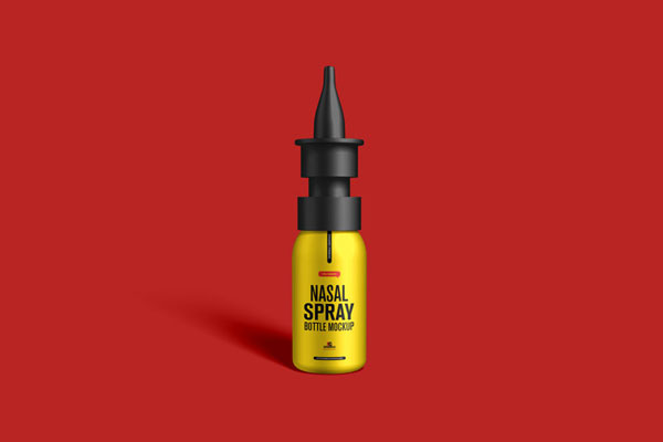 Front View of Nasal Spray Bottle Mockup FREE PSD