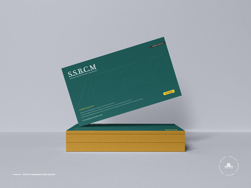 Front View of Stylish Stack of Business Card Mockup FREE PSD