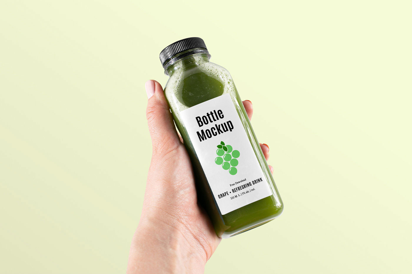 Green Smoothie Bottle Mockup - Free Download Images High Quality