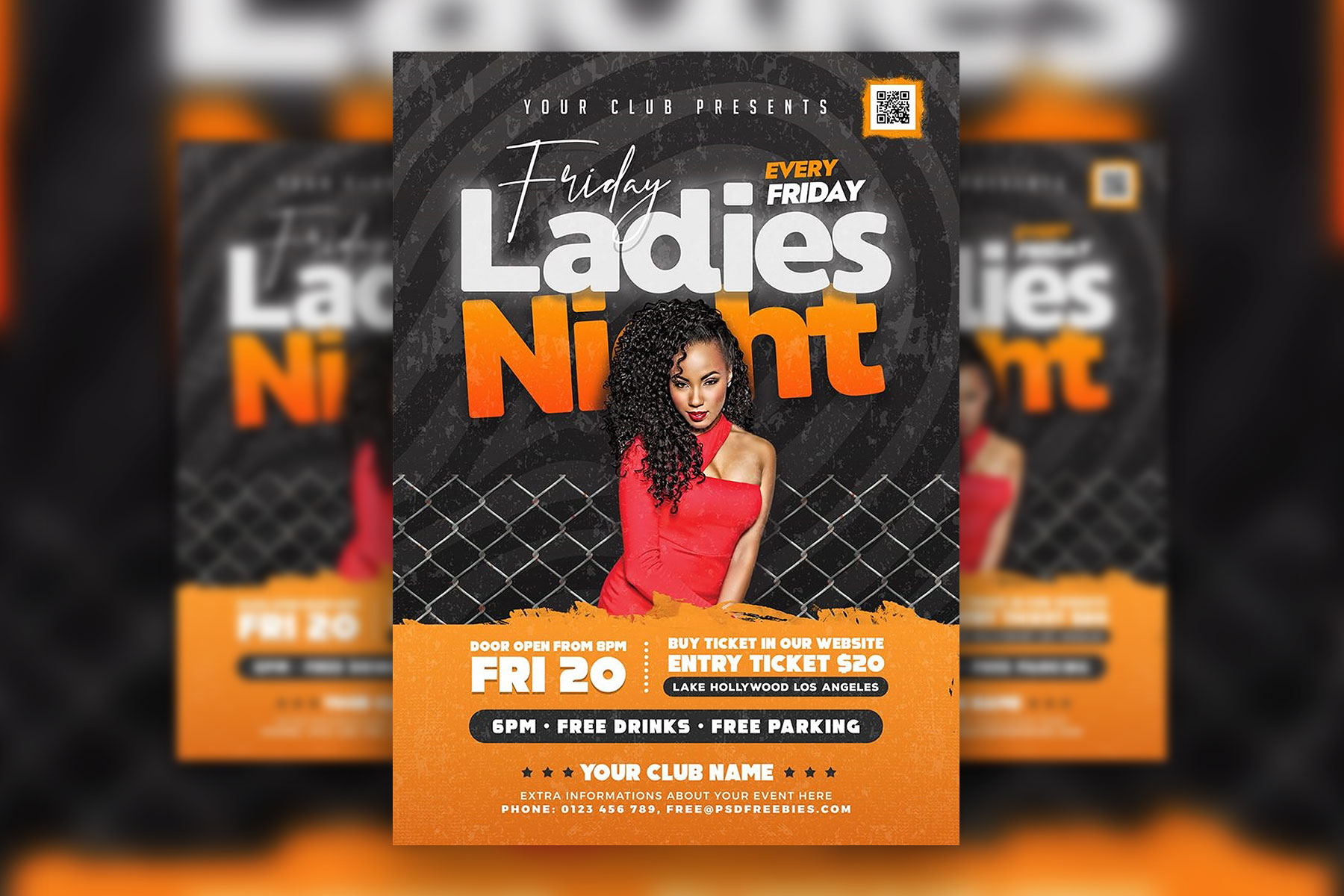 Neon Ladies Night Party Event Flyer Template Free Download Resource Boy