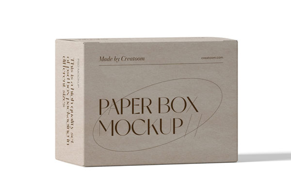 Perspective View Mockup of Rectangular Paper Box FREE PSD