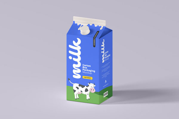 2L Frosted Plastic Milk Jug Mockup - Side View - Free Download