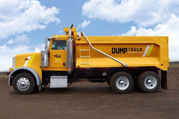 Side View of Dump Truck Mockup Free Download | Resource Boy