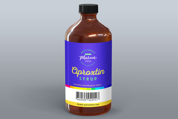 Syrup Amber Bottle Mockup in Front Sight FREE PSD