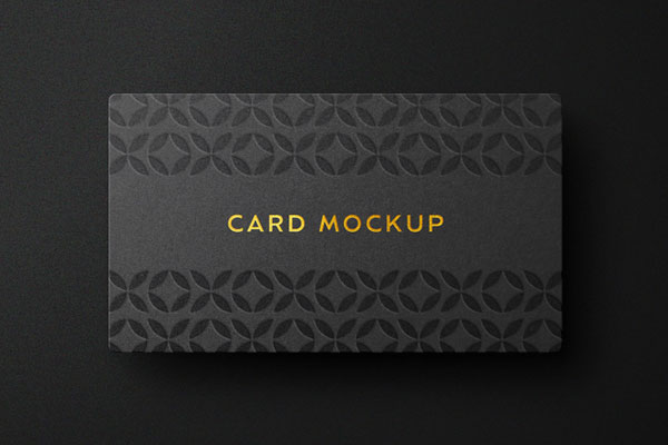 Top View of a Deluxe Business Card Logo Mockup FREE PSD