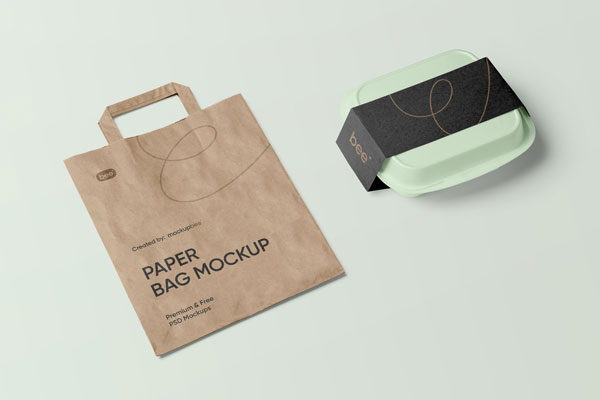 Top View of Two Craft Eco Bags Mockup (FREE) - Resource Boy