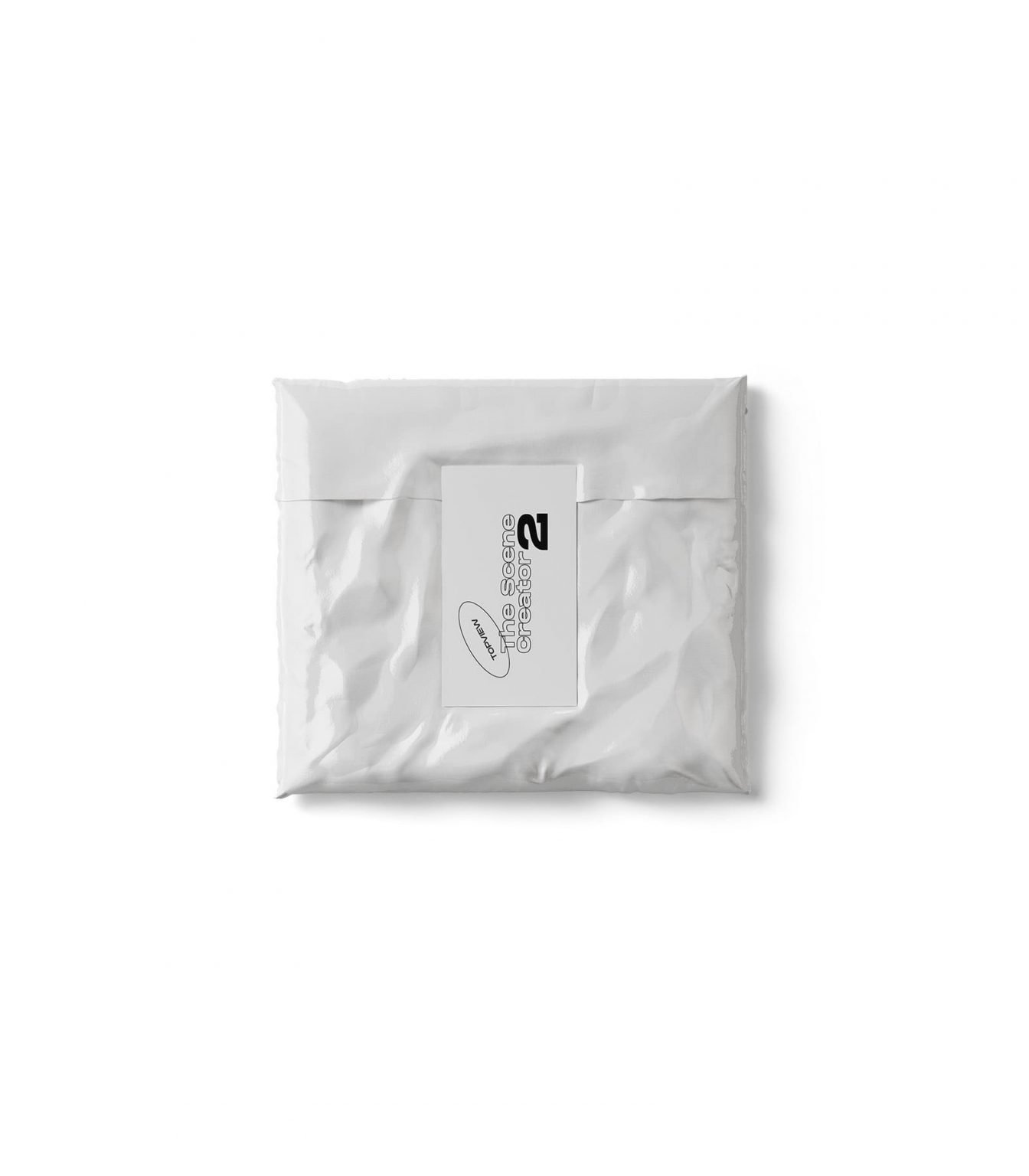 Top View of Packaging Mockup with Label FREE PSD