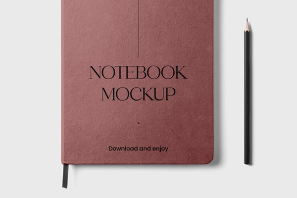 Perspective View of Floating Notebook Mockup (FREE) - Resource Boy