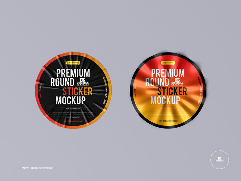 Top View of Round Sticker Mockup FREE PSD
