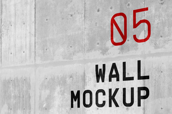 Wayfinding Mockup Perspective View on Concrete Wall FREE PSD