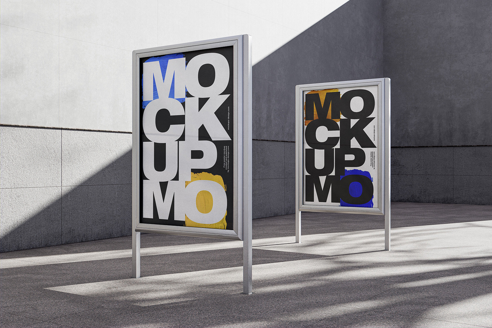 4 Exhibition Citylight Mockups in Perspective Views FREE PSD