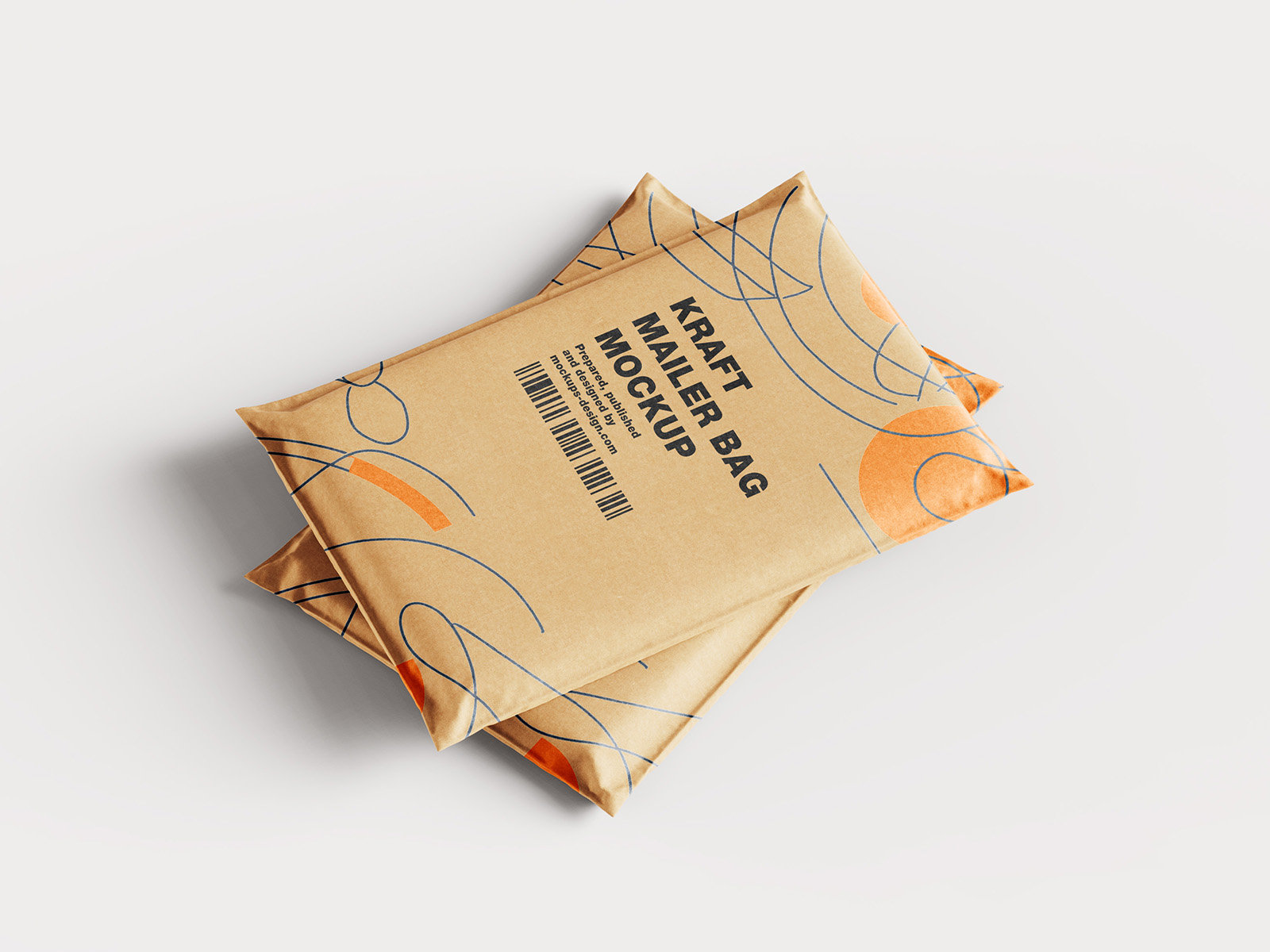 4 Mockups of Kraft Paper Mailing Bag FREE PSD